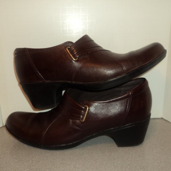Clark's Womens Size 10M Brown Leather Shoes Slip On - Picture 5 of 11